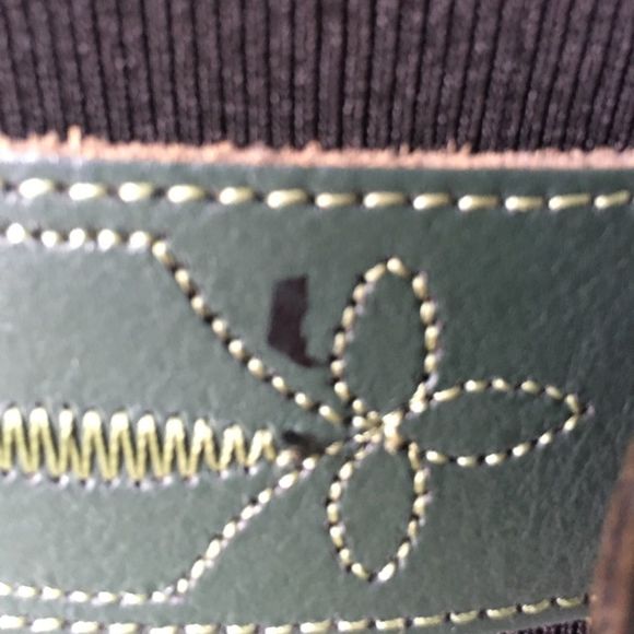 Embroidered Bridle Stitch Belt Green Brass - Picture 8 of 9